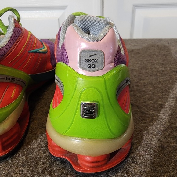 Nike Shox Go Multicolor Red Green Purple Running Shoes Sz 8.5 No Insoles *RARE* - Picture 8 of 16